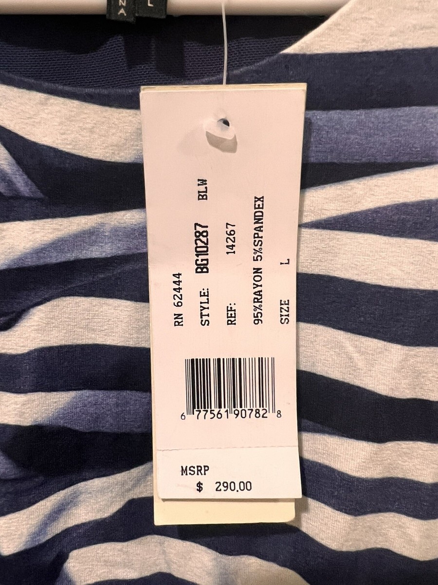 Nicole Miller Artelier BLUE/WHITE Heatwave Stripe Mini Dress, US