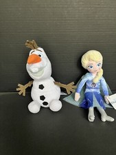Disney Frozen 2 ELSA 2019 TALKING Plush with Tags and Olaf Stuffed Lot Ages 3 