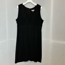 Coldwater Creek Dress Womens 16 Black Sleeveless Shift Workwear Pleated