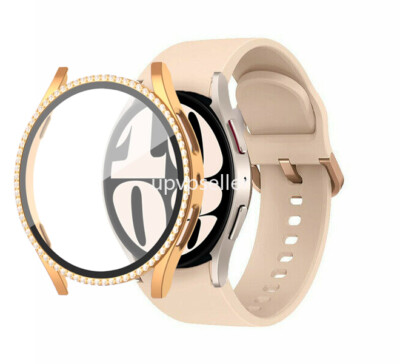 Silicone Watch Band+Bling Diamond Cover For Samsung Galaxy Watch 4 5 6 40/44mm
