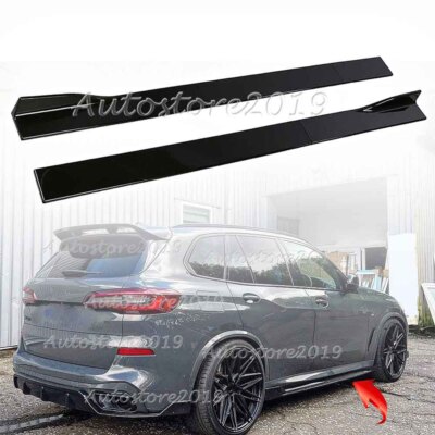 For BMW X3 X5 G05 M Sport Extension Side Skirt Lips Panel Splitter Glossy Black