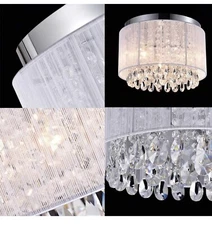 Mini Crystal Chandeliers White Wire Shade Chandelier Crystals Ceiling Fixture