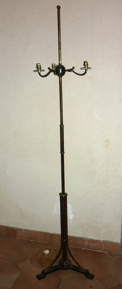 LAMPADAIRE LISEUSE vintage Mid century bronze laiton  ( LUNEL ARLUS  ...) - Photo 2/4