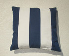Pottery Barn Sunbrella Resort Indoor/Outdoor Classic Striped Pillow Blue & White — photo 1