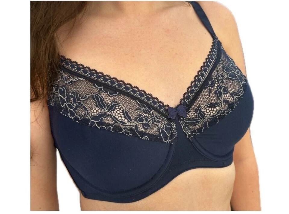 Ex Marks Minimiser Bra Black Pink Nude Navy Underwired Non Padded Full Cup Lace - Image 2 of 4