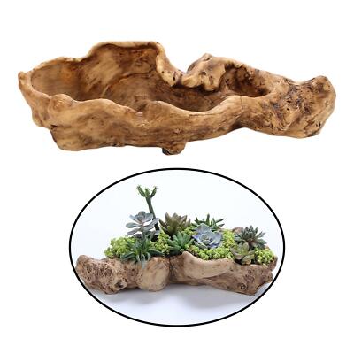 Rustic Tree Stump Succulent Planter Pot - Indoor Outdoor Garden Decor