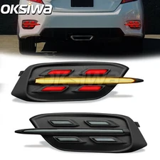 For 2016-2021 Honda Civic Sedan Rear Bumper Reflector LED Tail Light Lamp smoked