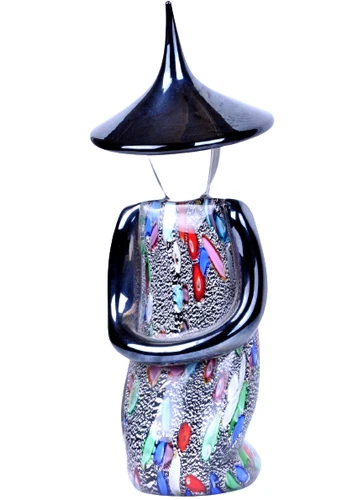 MURANO Art Glass Kneeling Chinese Figurine by Formia Millefiori Hand Blown New