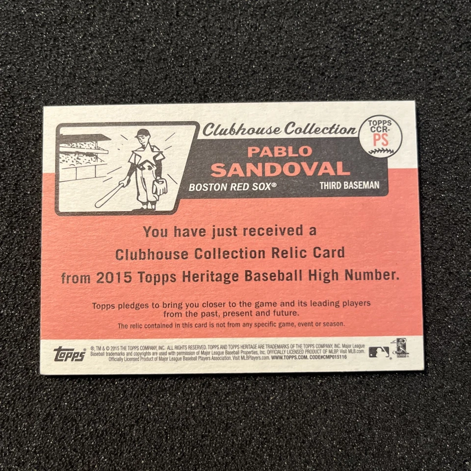 Parche Topps Heritage Pablo Sandoval SP 2015 RARO Red Sox Giants Foto 2 de 2
