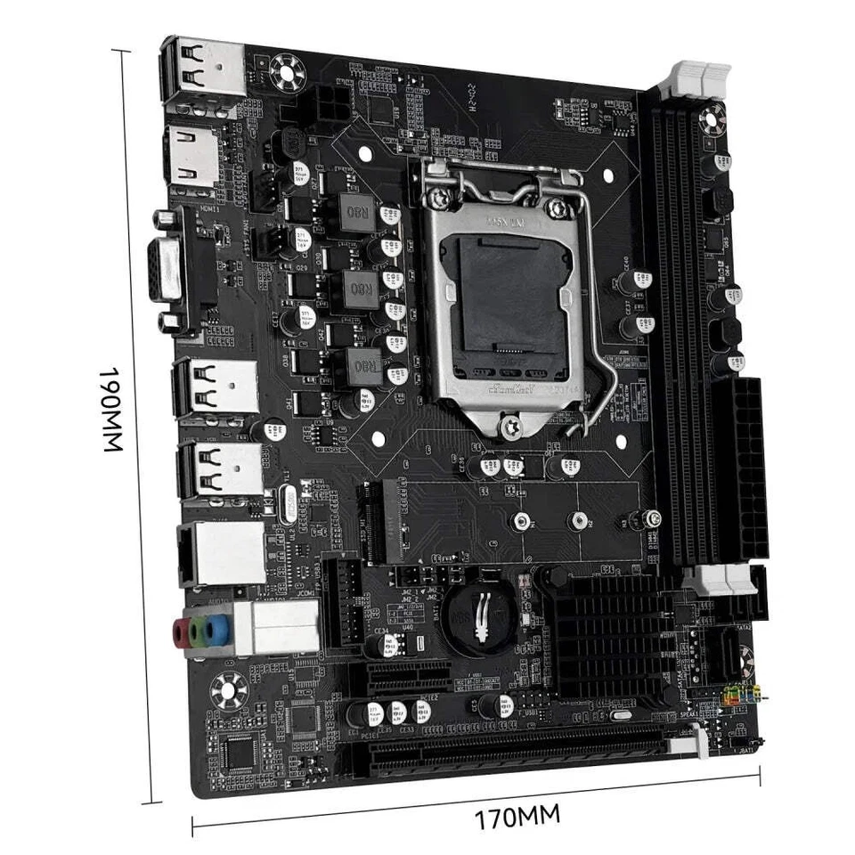 H61 Intel LGA1155 Motherboard DDR3 RAM M.2 NVMe SDD for 2nd 3rd Gen Intel CPUs - Image 2 of 4