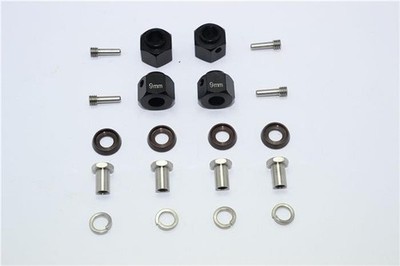 GPM TRAXXAS TRX-4 & 6 Aluminium Hex Adapter 9mm schwarz (4 Stk.) / GPMTRX4010/9M
