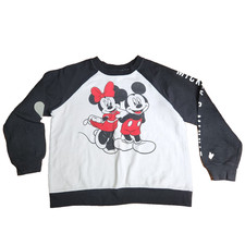 Vintage Disney Minnie Mickey Mouse Sweatshirt Youth XL 15/17 Spellout Sleeve