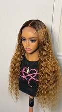 Deep Wave 22inches Blonde Color Human Hair 