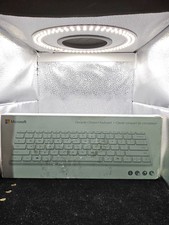 Microsoft Designer Compact Keyboard, Bluetooth Glacier White