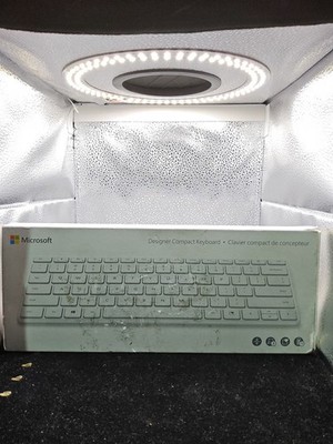 +Microsoft Designer Compact Keyboard, Bluetooth (Glacier White)