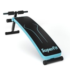 SuperFit Muscle Exercise Folding Weight Bench Workout Slant Sit-up Board Blue