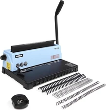 TD-132 Wire Binding Machine, 32-Hole Spiral Coil Binder, 3:1 Pitch, Punches 1...