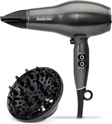 BaByliss Platinum Diamond Haartrockner & Diffusor - 2300W Wechselstrommotor, Ionic Frizz-Co