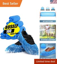 Disposable Shoe Covers Non Slip Waterproof Pack of 100 Quilted Recyclable for