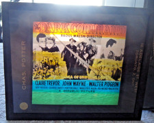 John Wayne & Claire Treavor magic lantern glass slide 1940 movie DARK COMMAND