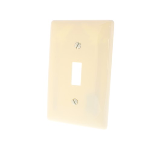 Hubbell NP1AL Almond 1-Gang Toggle Switch Unbreakable Standard Wallplates 25pcs - Afbeelding 2 van 4