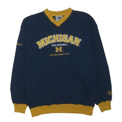 Lee Sport Herren Sweatshirt blau Michigan Wolverines XL V-Ausschnitt