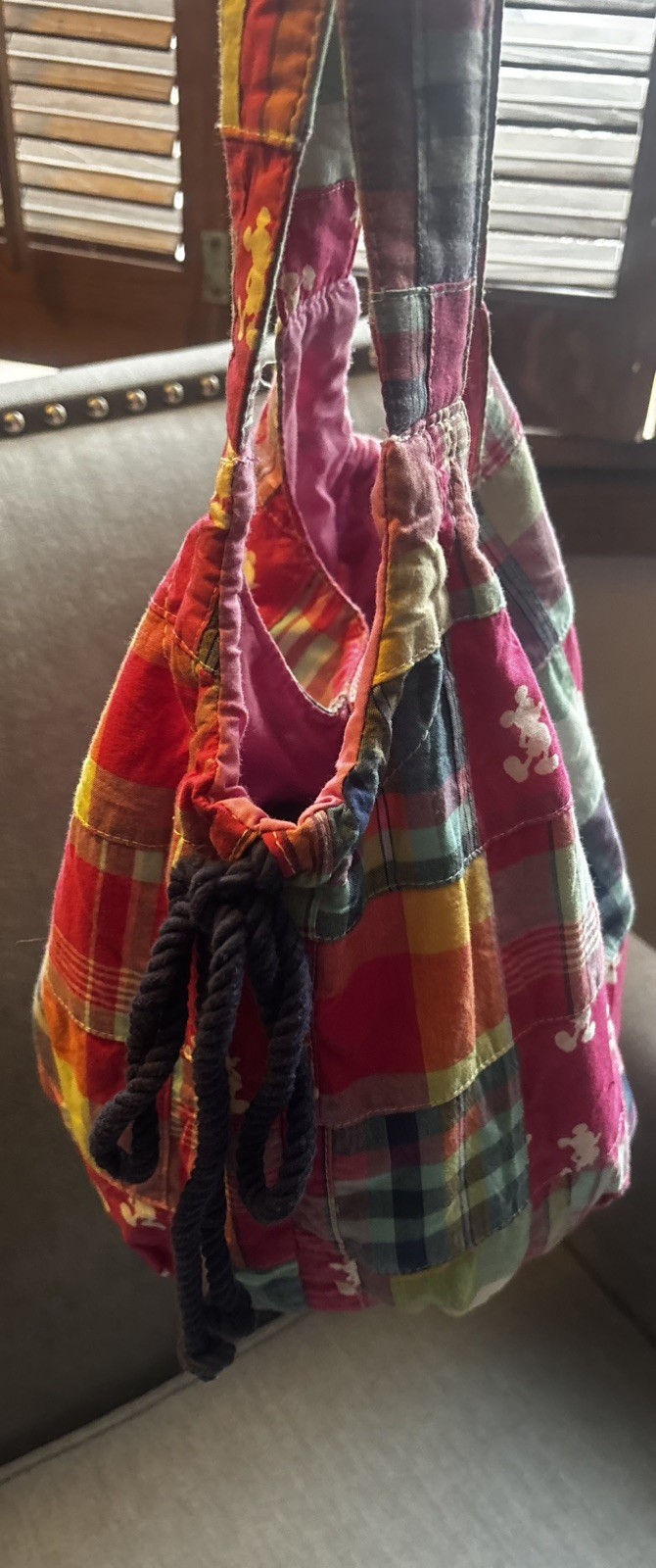 Disney Parks Madras Patchwork Mickey Mouse Hobo B… - image 7