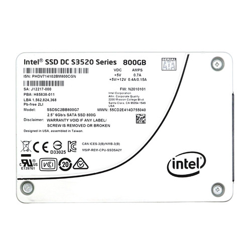 Intel (SSDSC2BB800G7) - 800GB DC S3520 (SFF 2.5in) SATA-III 6G SSD