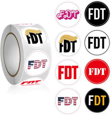 FDT anti Tr   P Stickers Roll 500Pcs - 1.5In X 3.8Cm, Multicolor