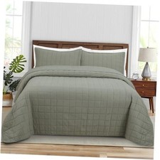 Quilt King Size Bedding Sets - 100 Cotton Lightweight King 98"x106" Green