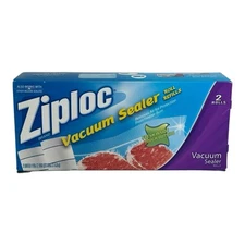 Ziploc Vacuum Sealer Roll Refills 2 Rolls Per Package 11” x 16’ Sealed