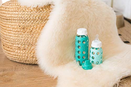 9 Ounce Baby Bottles Glass Bpa Free With Silicone Sleeve Leakproof Flat Cap