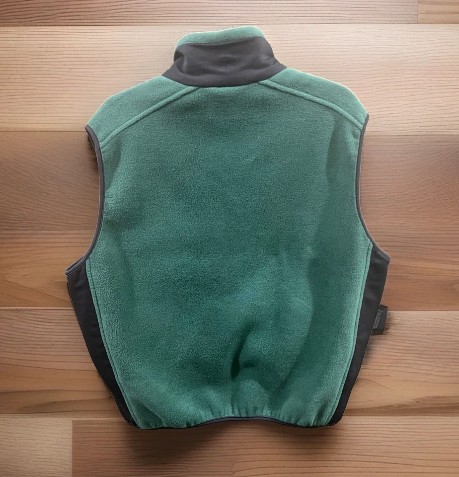 Vtg Sprite Soda Fleece Vest LARGE Green Heavy-ish Weight Charles River Zip Pocks - Image 3 of 4