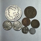 CULL MANIA w/1899-O P Morgan 90% Silver Dollar, 1852 3 Cent Trime MORE COBM-9767