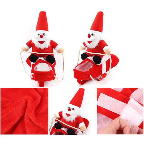 Cartoon Pet Clothes Running Santa Dog Christmas Apparel Funny Holiday Costume - Picture 2 of 11