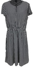 Old Navy Plaid Gingham Shift Dress Womens Medium Flutter Keyhole Fall Autumn