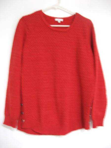 W LANE RED LONG SLEEVE PATTERNED FRONT JUMPER WITH BUTTON DETAIL SIZE M