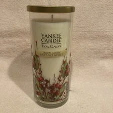 Yankee Candle Snow Berry 20 oz One Wick Pillar Candle NEW