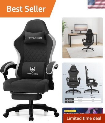 Gaming Chair, Computer Office Chair with Pocket Spring Cushion, Linkage Armre...