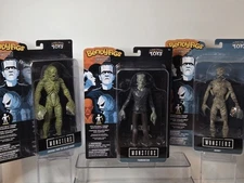 Lot of 3 Universal Monsters BendyFigs Frankenstein, CF The Blk Laggon, & Mummy 