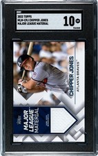 2022 Topps Chipper Jones Major League Materials SGC 10 Gem Mint Jersey Relic