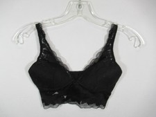 Victoria's Secret Black Lace Bralette Bra XS Wireless Pullover Lined