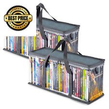 Stock Your Home DVD Storage Bags Set of 2 Media Organizer Bag 2 Pack, Gray