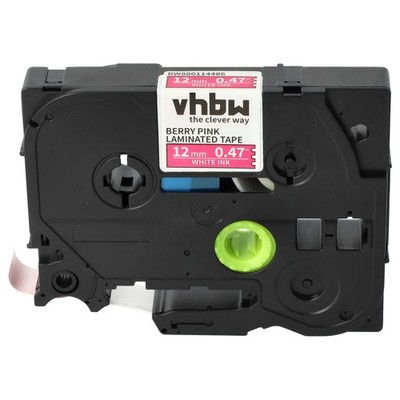 Schriftband für Brother PT E300 GL-100 H100 H100LB E100VP Weiß/Rosa 12mm 5m