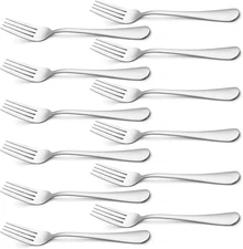Briout Silverware, Dinner Fork 8 Inches, Forks Set of 12 12-piece, Silver 