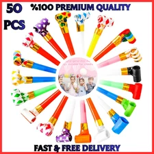 50 Pcs Funny Blowouts Blow Horns Birthday Party Whistles New Years Party Favors