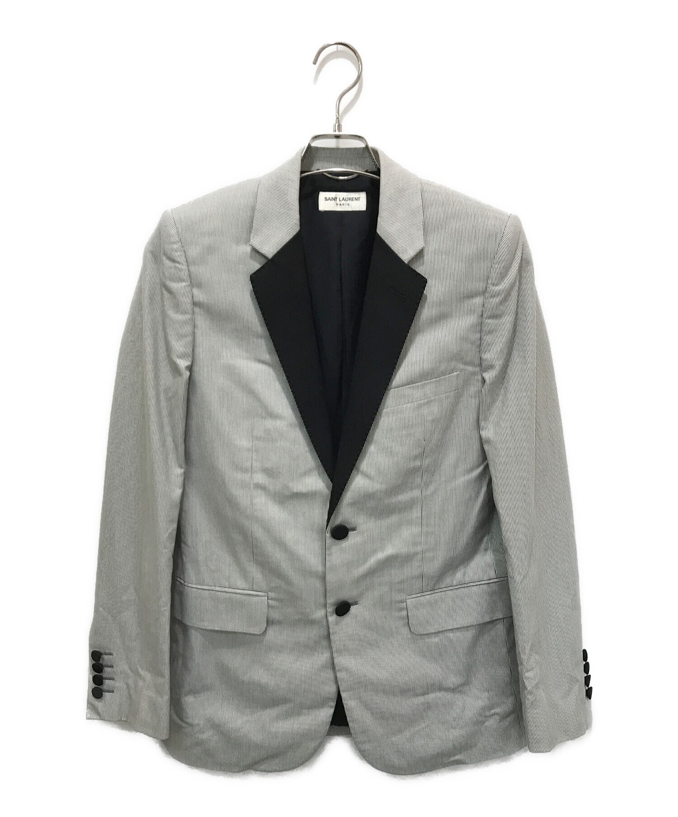 Giacca sartoriale uomo Saint Laurent Paris capospalla cotone taglia 46 nero bianco