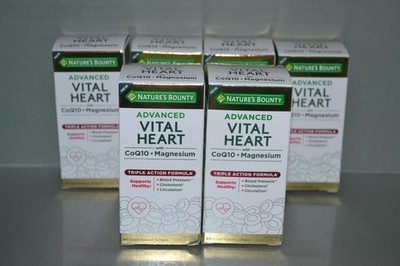 (6) Nature's Bounty Advanced Vital Heart CoQ10 +Magnesium, 60 Softgel, Exp 10/26