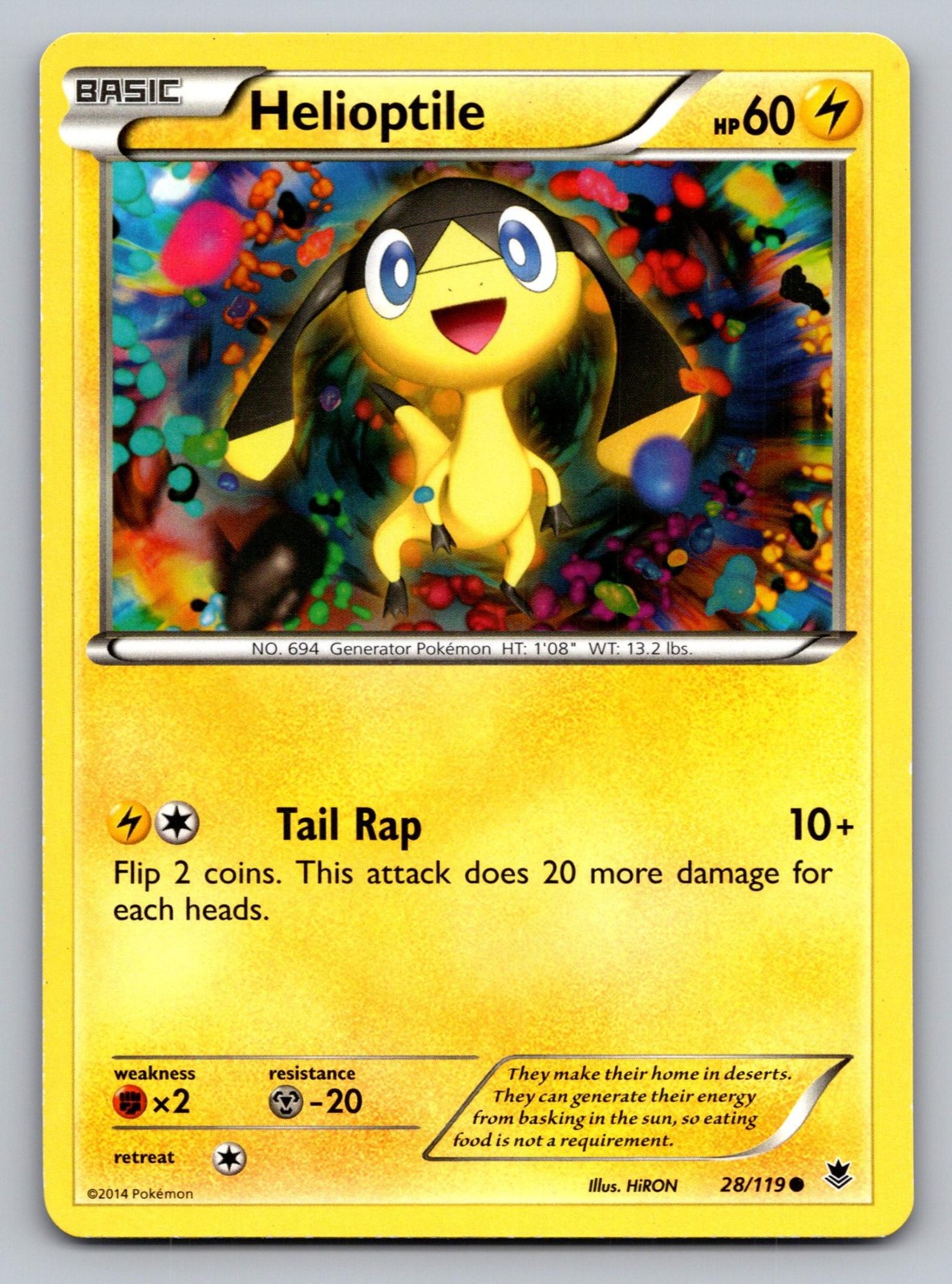 Helioptile 28/119 Common Phantom Forces Pokemon Moderately Played