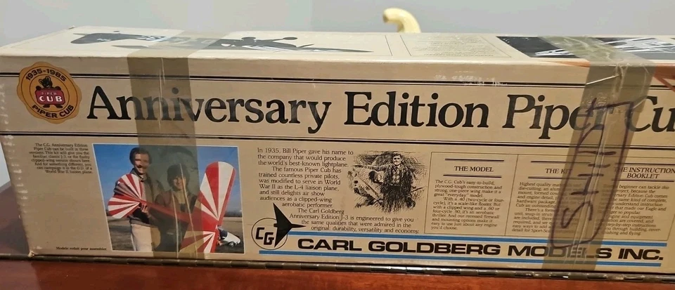 1985 Piper Cub K-63 Carl Goldberg Anniversary Edition RC Model Plane Kit - Image 2 of 4